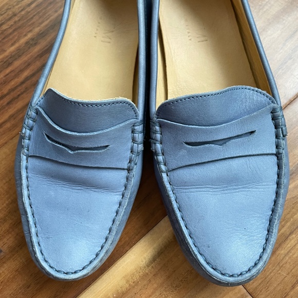 M. Gemi Women's Light Blue Soft Italian Leather Penny Driving Loafers Size 36.5 - Picture 2 of 7